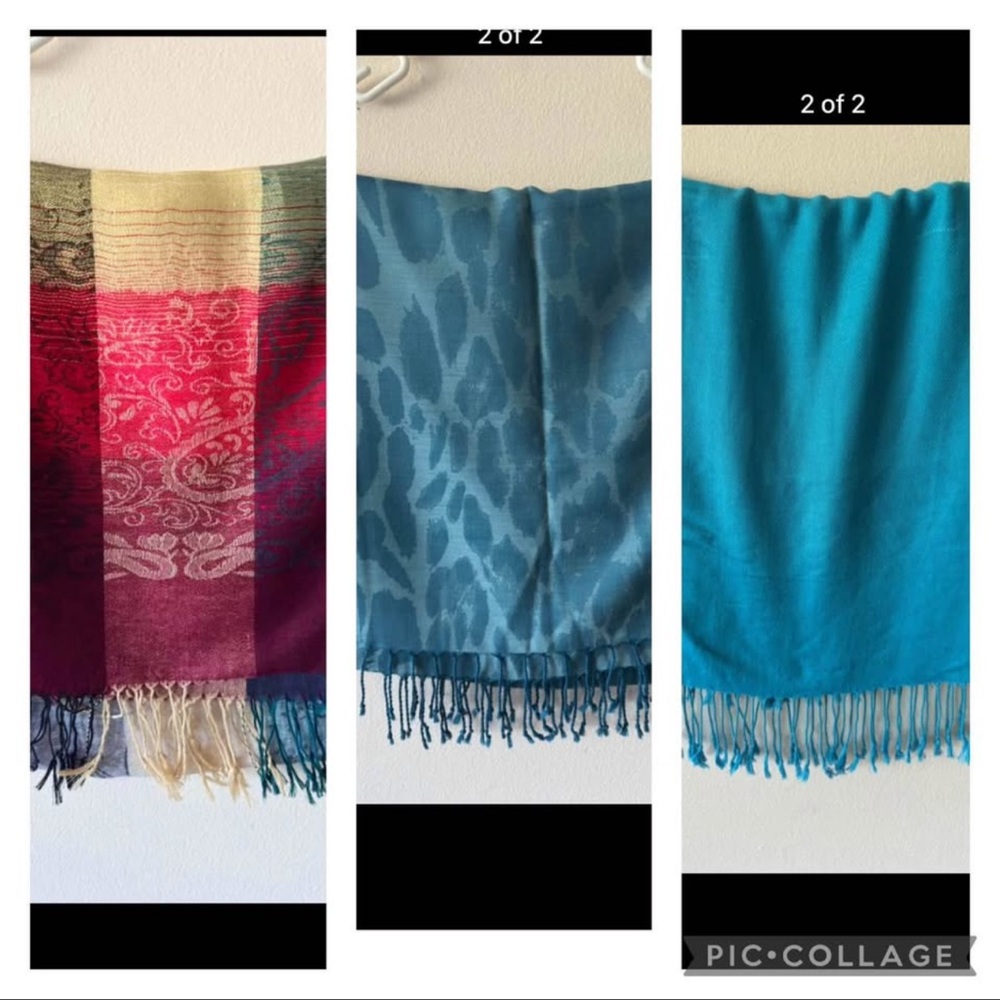Vibrant Scarf Trio with Fringe